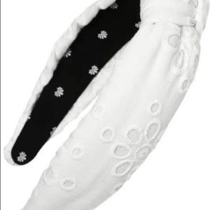 Lele Sadoughi white eyelet headband